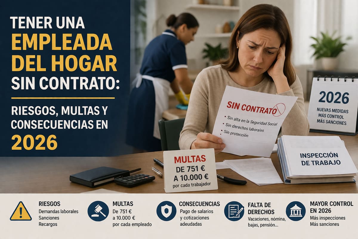 Tener una empleada del hogar sin contrato_ riesgos, multas y consecuencias en 2026